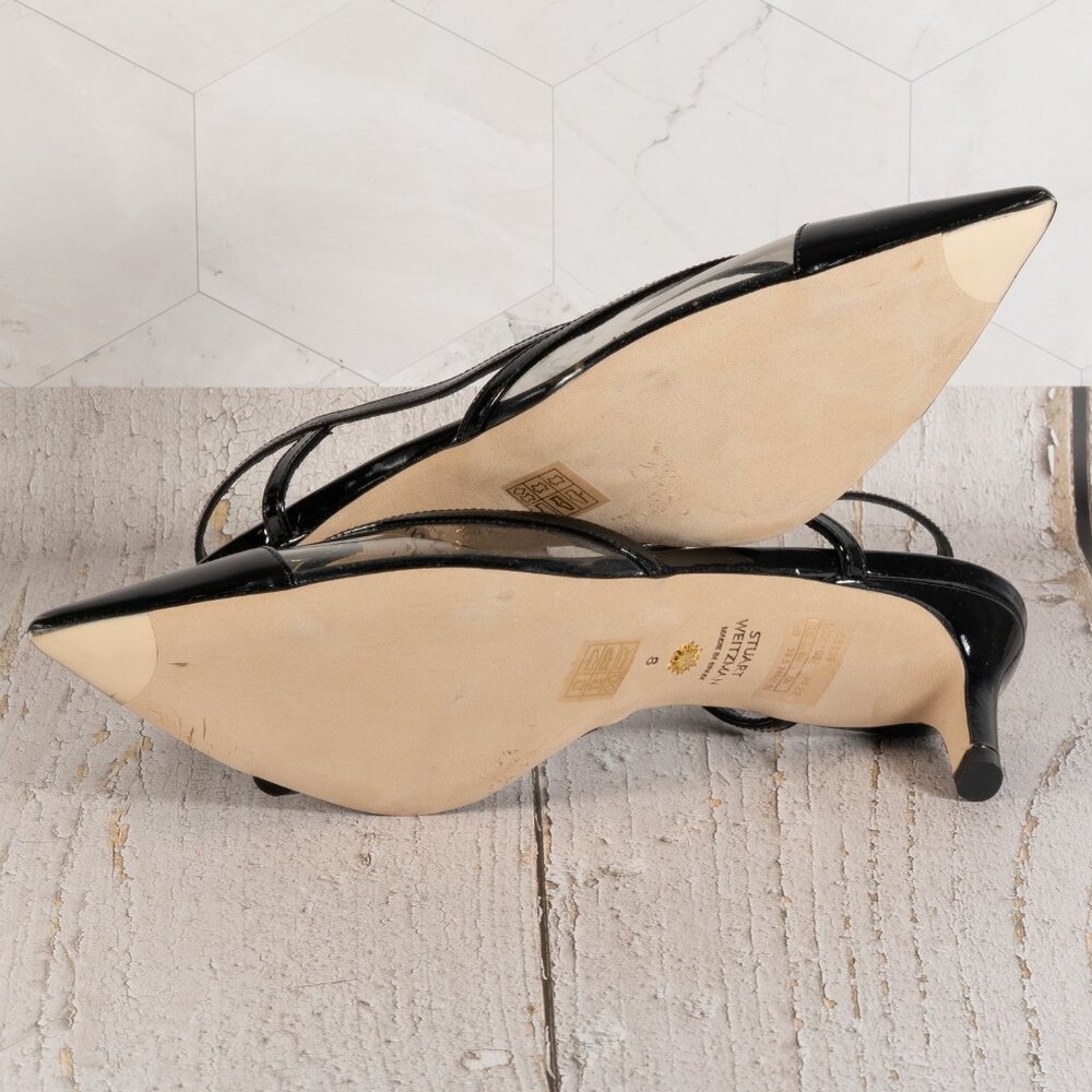 Stuart Weitzman Womens Mondrian 50 Slingback Color Black/Flannel Size 8 B - Picture 6 of 11